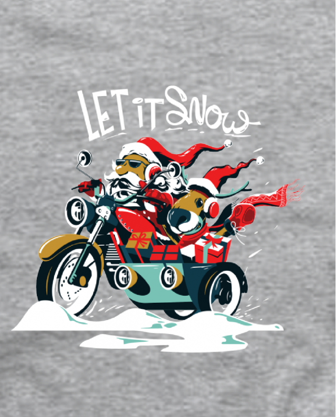 marškinėliai santa motorcycle